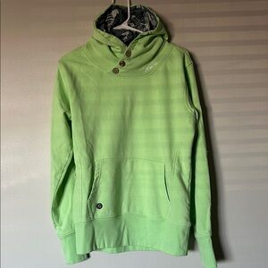 Vibrant Green Buttoned Women's Hoodie